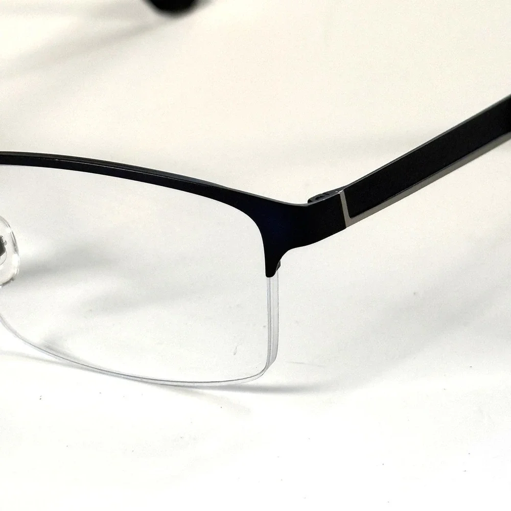 Cruz Rockaway Blvd Eyeglasses Frame Only 54-17-140 Navy Mens Half Rim Metal‎